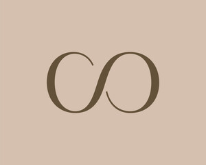 Poster - co letter logo icon design. classic style luxury initials monogram.