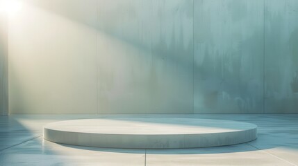 Poster - Minimalist Empty Podium in Soft Natural Light