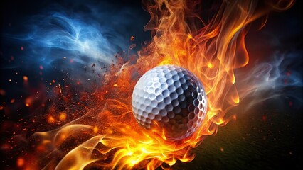 Burning Golf Ball Loop - Dynamic Motion Graphics for Sports Enthusiasts and Golf Fans