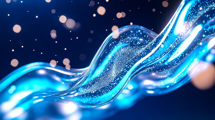 Poster - Dynamic data streams intertwine with sparkling particles, creating a vivid digital atmosphere