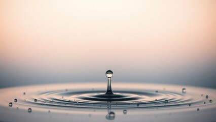 Poster - Water droplet creating ripples in water.