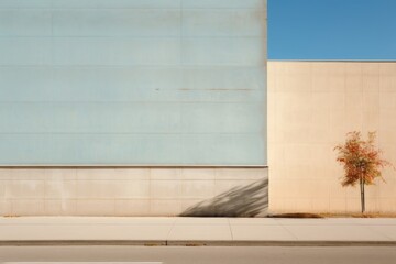 Canvas Print - School in authum building wall architecture.