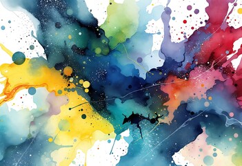 Wall Mural - vivid colorful watercolor wet texture background design abstract artwork