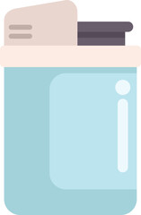 Poster - Blue pocket lighter creating a flame, useful illustration on smoking, addiction and danger