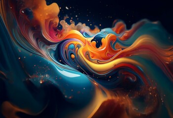 Aufkleber - Abstract swirls of vibrant color creating a dynamic and fluid design.