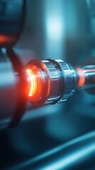 Poster - Close-up of Industrial Machine Part in Production