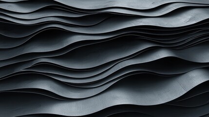 Poster - Abstract Layers of Black Steel Plates