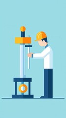 Poster - Technician Repairing Machinery in Factory Setting