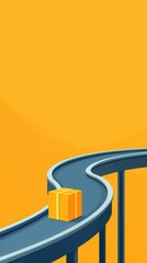 Poster - Flat Design of Conveyor Belt with Packages in Motion