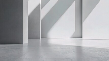 Sticker - Modern Minimalist Interior Space with Shadows