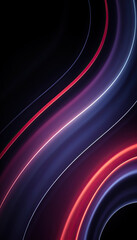 Poster - neon pink and purple light streaks in curved lines digital abstract background vertical format