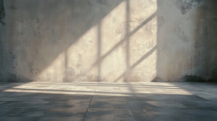 Poster - Empty Concrete Room with Natural Light Shadows
