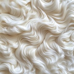 Poster - Abstract closeup of soft faux fur texture creamy hues flowing strands creating a gentle wave pattern inviting warmth and elegance