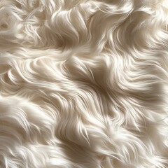 Poster - Abstract closeup of soft faux fur texture creamy hues flowing strands creating a gentle wave pattern inviting warmth and elegance