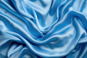 Poster - Plain fabric texture silk blue.