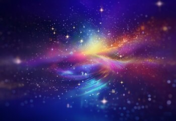 Aufkleber - Abstract colorful background with glowing stars and bokeh.
