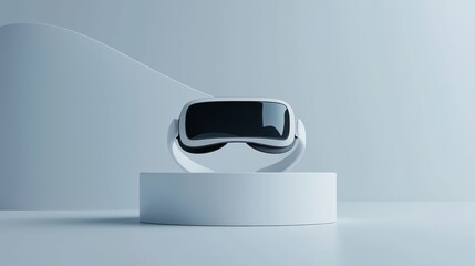 Poster - Futuristic Podium with Empty Space and VR Headset