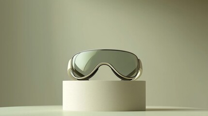 Poster - Stylish Minimalist Podium with Virtual Reality Glasses