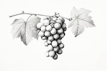 Canvas Print - Grapes drawing plant refreshment.