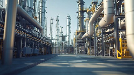 Poster - Modern Industrial Facility with Pipe Infrastructure