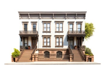 Sticker - A Townhouse With A Double Staircase Entrance On Howe Street town architecture staircase.