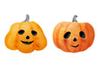 © Irina - Jack o lantern.Vector watercolor illustration of orange pumpkins for halloween