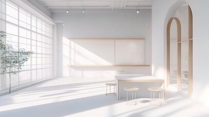 Poster - Bright Minimalist Interior with Natural Light