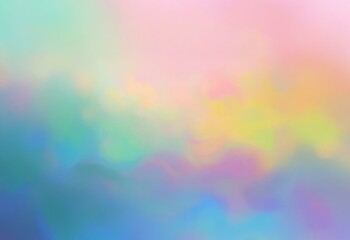 Poster - Abstract blurred background with pastel pink, blue, green, and yellow shades.