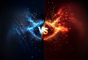 Aufkleber - A clash of blue and red with a white 