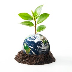 earth day concept featuring global environment on a white background