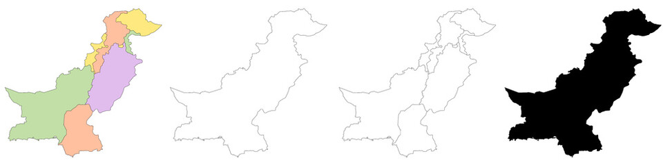 Wall Mural - Pakistan country map sets with Jammu and Kashmir region, illustration version, pak, Pakistan maps