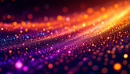 Wall Mural - wave of musical sounds. abstract background with interweaving of dots and lines. 3d rendering. music