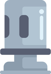 Poster - modern ticket validation machine for public transportation, showing its front view in a flat design 