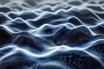 Poster - Abstract Digital Waves: A Mesmerizing Display of Light and Texture