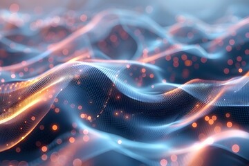 Poster - Abstract Waves of Light and Color in a Digital Landscape