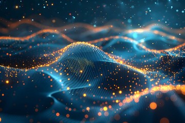 Poster - Ethereal Waves of Light: A Stunning Visualization of Digital Landscapes