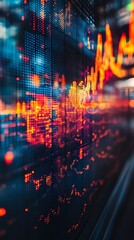 Poster - Abstract background of a financial stock market chart on a large display.