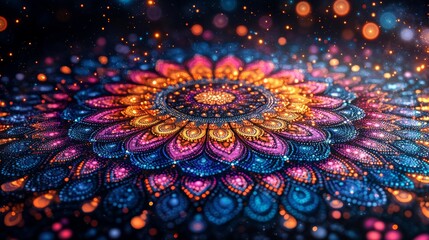 Poster - INDULGENCE, BASILIC DESIGN, MAYADVADA, MANDALA SAMPLE, MANDALA DESIGN IDEA