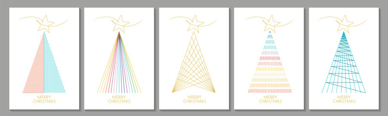 Wall Mural - 2408_minimal_christmas_tree_white background