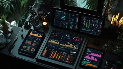 Poster - Modern Data Analytics Workspace with Visual Dashboards