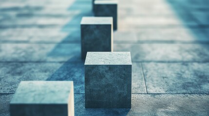 Poster - Abstract Cubes on a Textured Surface with Shadows