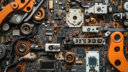 Poster - Abstract Arrangement of Circuit Board Components