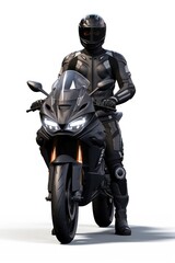 Poster - Motorcycle rider posing helmet vehicle adult.