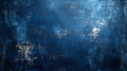 Poster - metal surface dusty scratched film texture in a deep navy blue capturing a moody and vintage essence