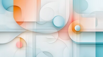 Poster - abstract geometric background in multicolored pastel shades and minimalistic style. Details and architectural layering.