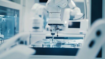 Aufkleber - A robot assembling high-precision medical robots in a clean and advanced medical robotics lab, clean and detailed environment, Medical-robotics style