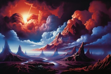 Wall Mural - the volcanic eruption landscape mountain nature.