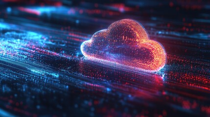 Poster - Futuristic Cloud Technology with Digital Background