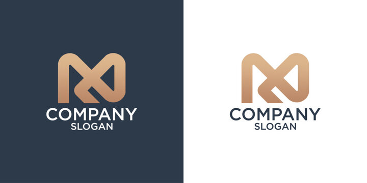 letter m abstract geometry logo design vector