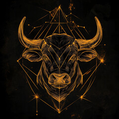 taurus zodiac sign, abstract night sky background
